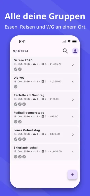 SplitPal Dashboard Mockup