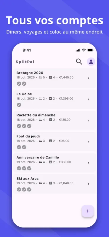 SplitPal Dashboard Mockup