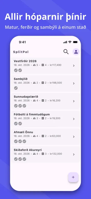 SplitPal Dashboard Mockup