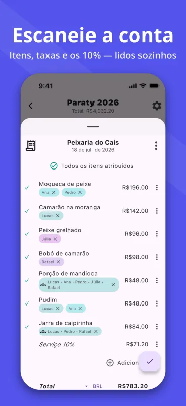 SplitPal Receipt OCR scanning screenshot