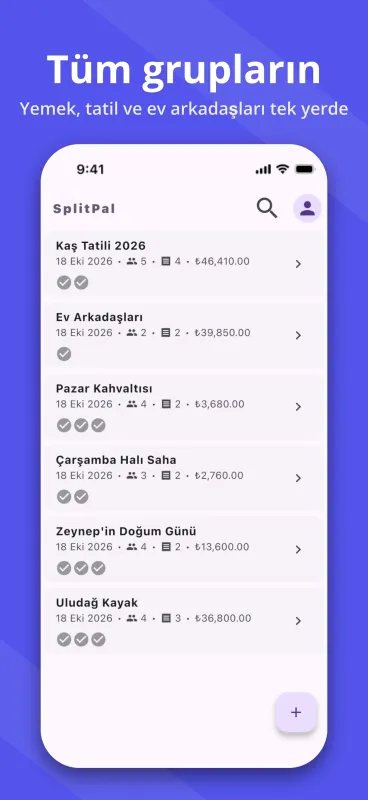SplitPal Dashboard Mockup