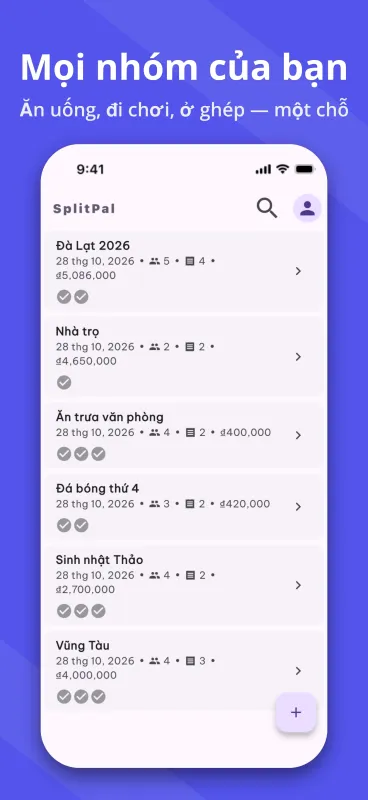 SplitPal Dashboard Mockup