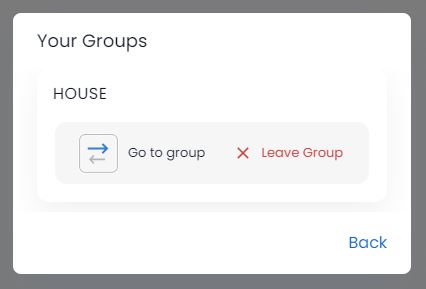 Screenshot in where users delete a group in SplitPal app.